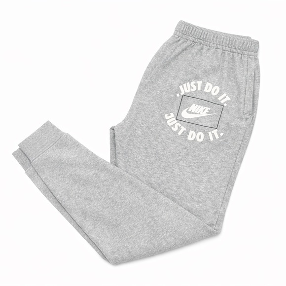 Nike Kids Light Gray Joggers with 'Just Do It' Print - Picture 2 of 3